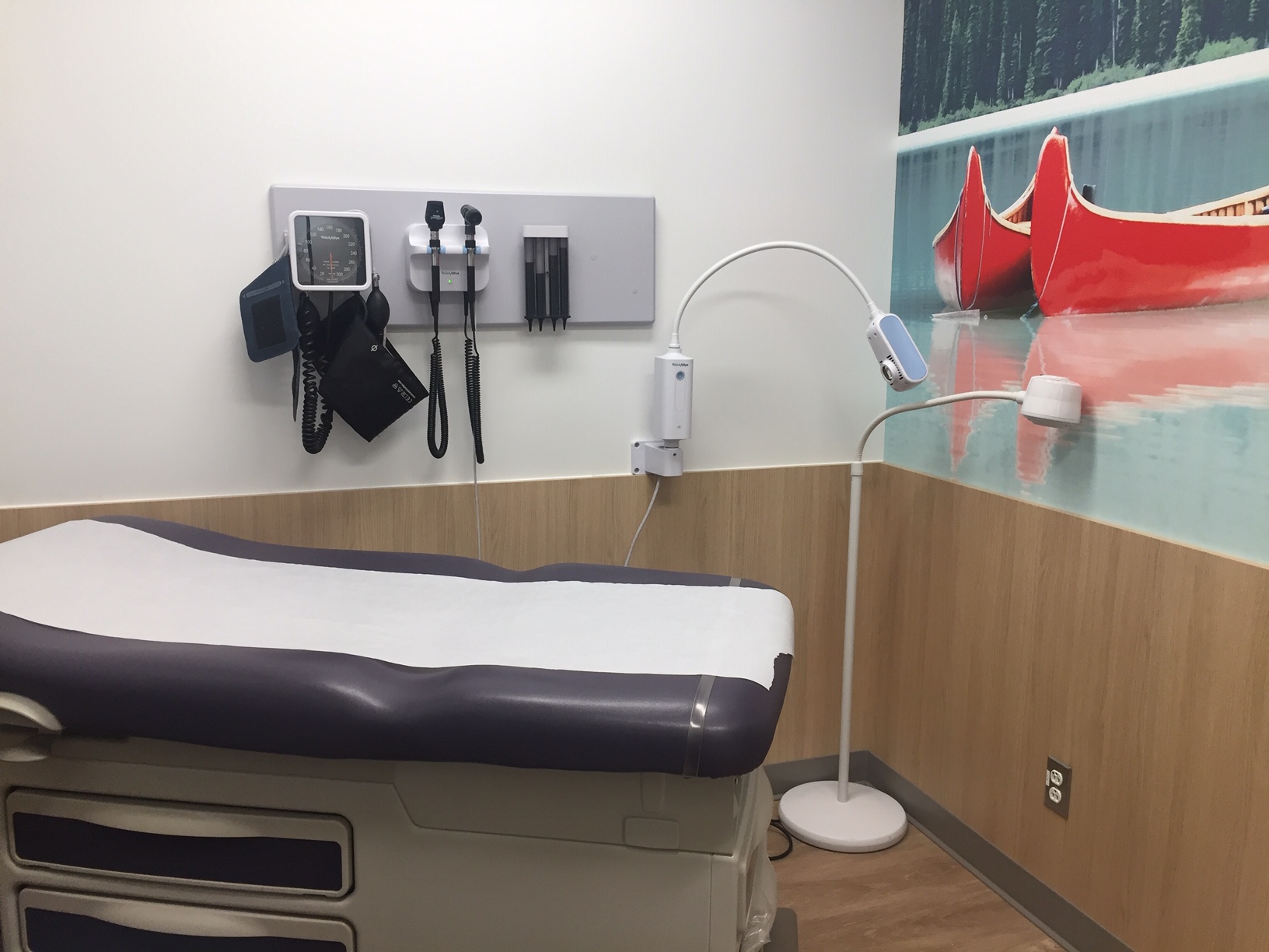 Exam room with wall mural